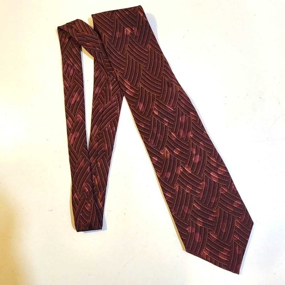 ADDICTION Burgundy Printed Silk Men's Neck Tie